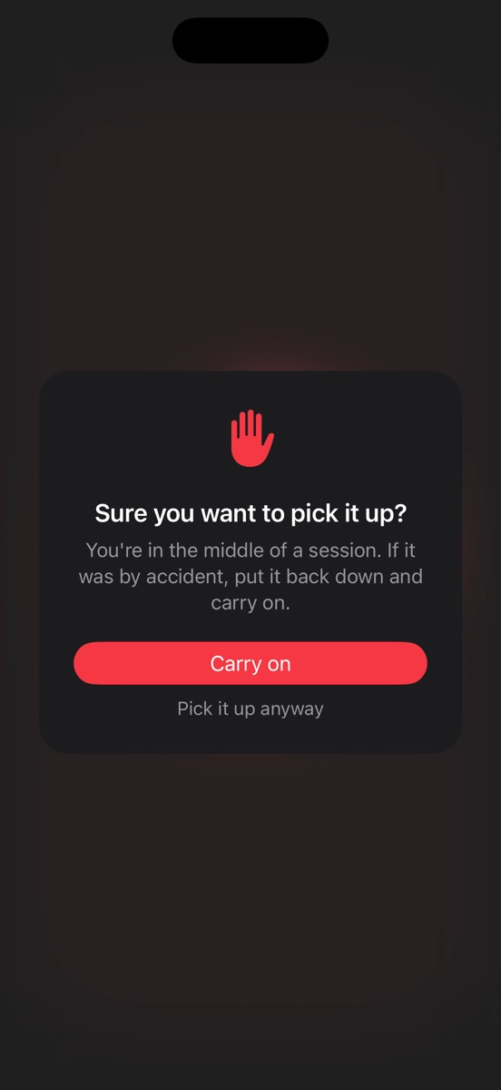 POMONDOR asking before you pick up your phone mid-session
